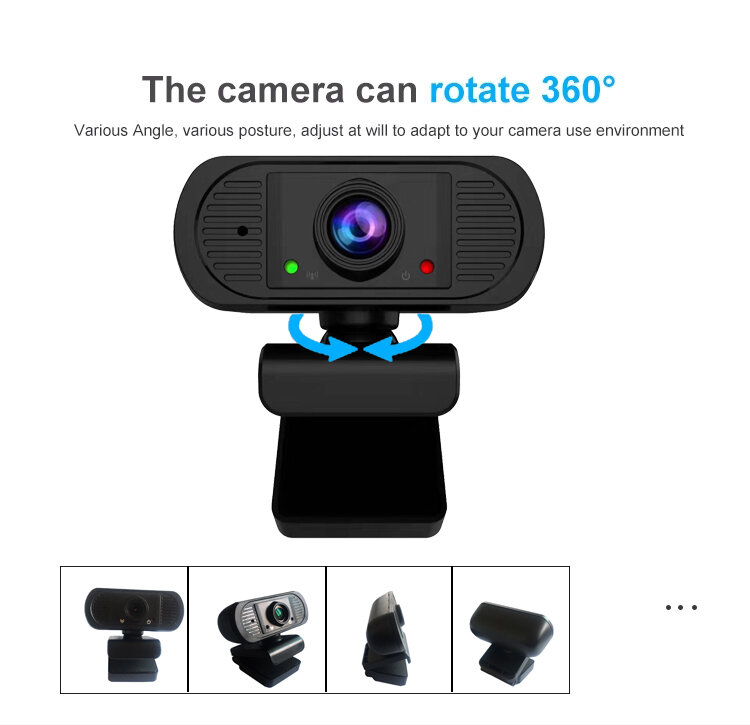 Kamera internetowa 1080P HD USB kamera PC z wbudowanym mikrofonem do komputera Online wideo przekaz na żywo Windows Mac Linux z systemem Android