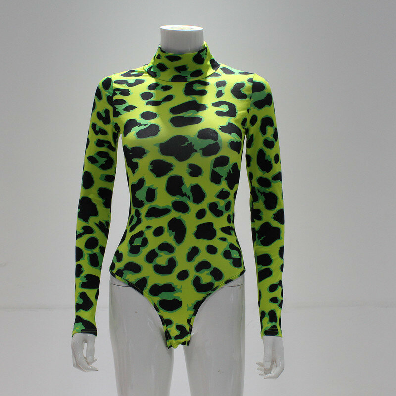 BKLD 2020 Осенняя водолазка женский леопардовый боди с длинным рукавом цельный тренировочный комбинезон облегающий вечерний клубный костюм