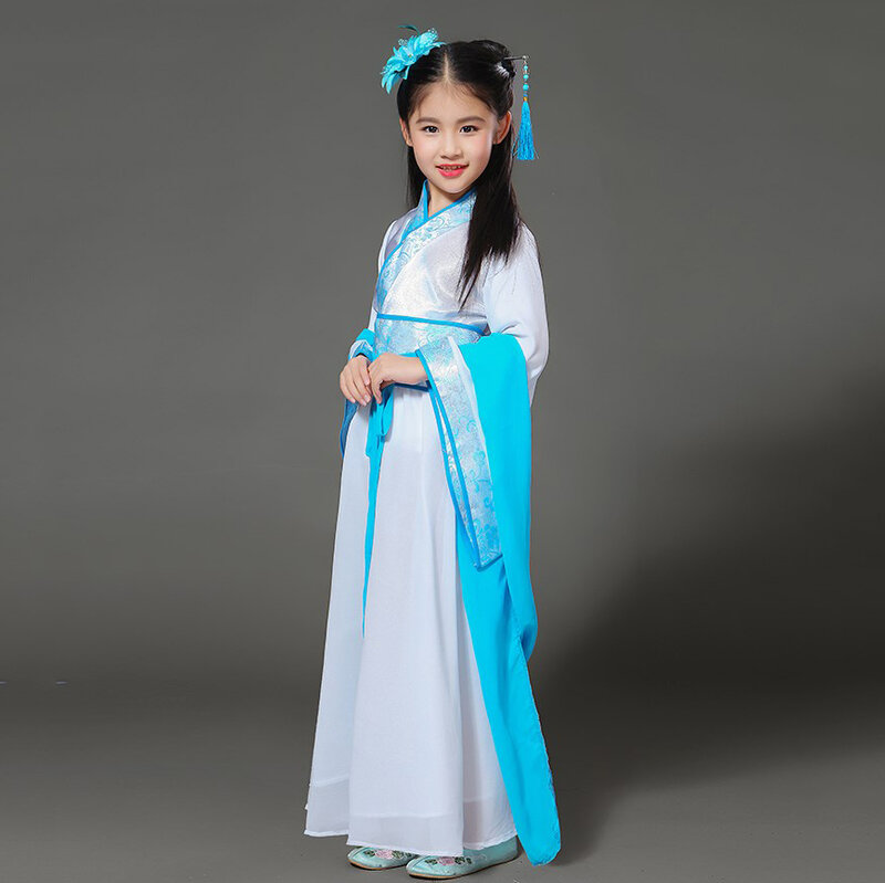 Vestido Hanfu tradicional chino para niñas, traje de dinastía Tang Han Ming, ropa de Baile Folclórico para niños