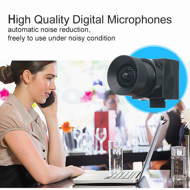 Mini webcam com microfone, full hd 1080p, para pc, computador, vídeo ao vivo, chamando, trabalho