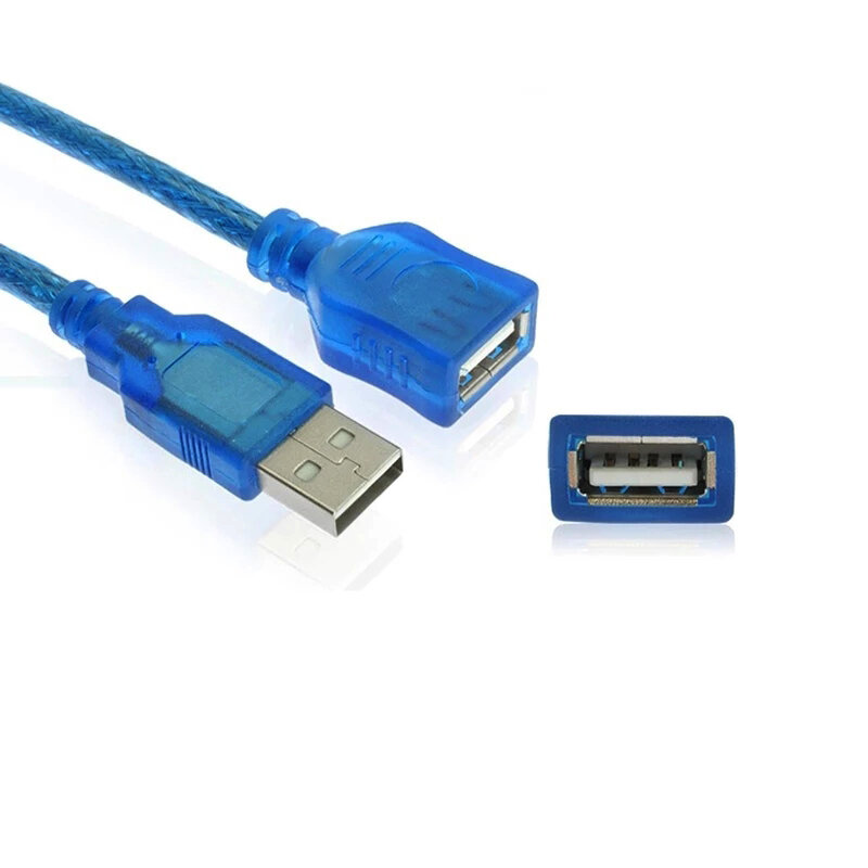 Câble réseau USB 2.0 AM-AF 2.0, bleu, mâle-femelle, Extension de données, synchronisation, prise Jack AM vers AV