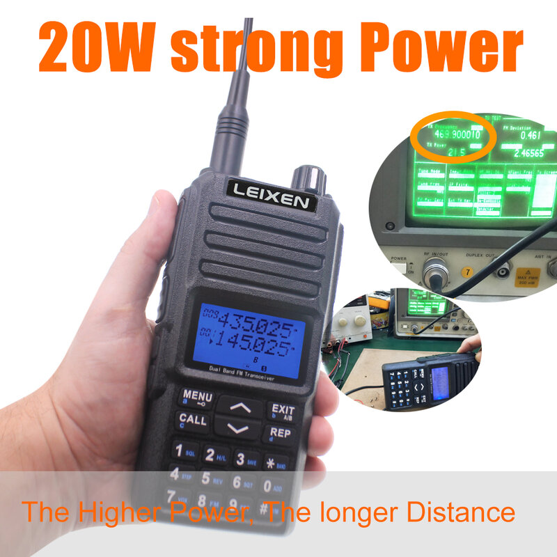 Leixen UV-25D 20W High Power Walkie Talkie Dual PTT Dual Band Amateur Radio mit Scrambler CTCSS/DCS Repeater funktion Ham Radio