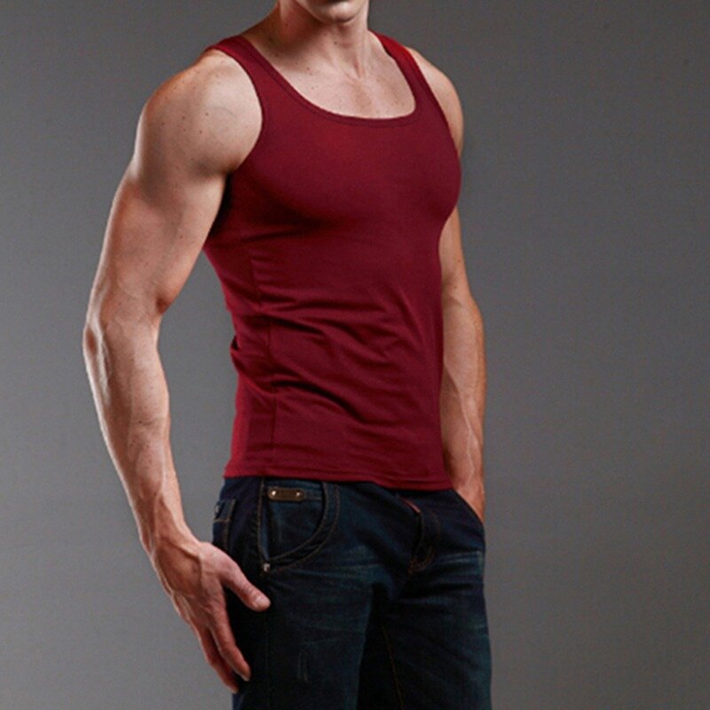 Camiseta sin mangas sólida sin mangas para hombres de gimnasio Stringer ropa de culturismo Tanktops Camiseta deportiva para hombres