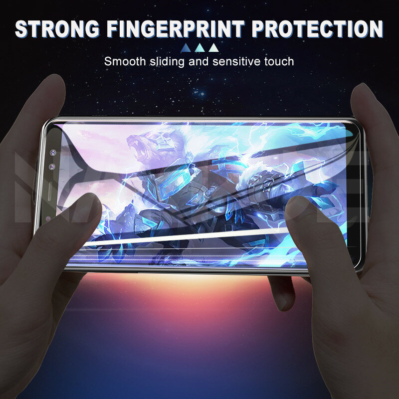 9D Gehard Glas Op De Voor Samsung Galaxy A5 A7 A9 J2 J3 J7 J8 2018 A6 A8 J4 J6 plus 2018 Screen Protector Glas Film Case