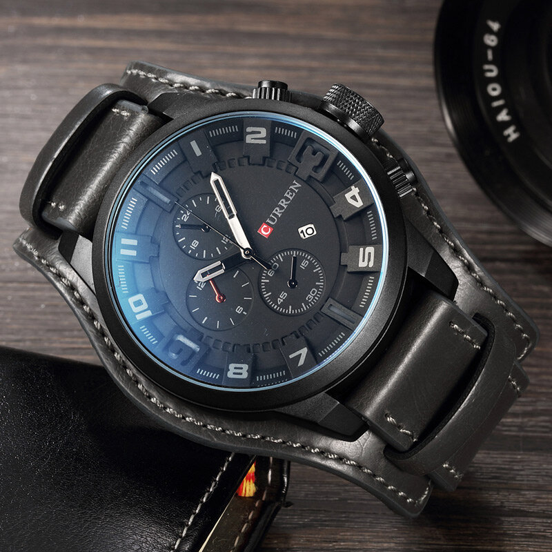 CURREN 2020 męskie zegarki kwarcowe moda osobowość Top marka luksusowy skórzany zegarek męski Casual Sport automatyczny chronograf prosty