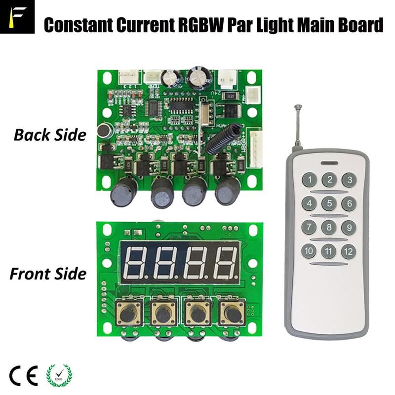 Corrente constante led 54x3 w rgbw/rgb 8ch fase par pode luz programa de exibição dmx controle placa principal com controle remoto sem fio