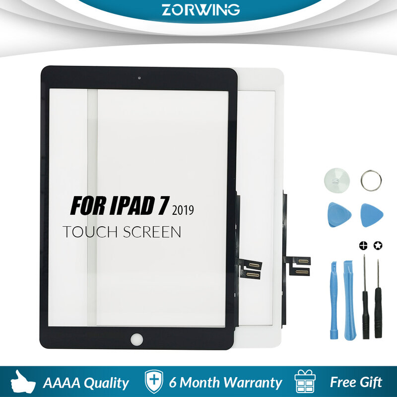 Digitalizador LCD Touch Screen para iPad, Painel de Vidro, Display Exterior, Sensor, 7, 8, 2018, 2010, A2197, A2200, A2198, A2270, A2428, A2429, A2430