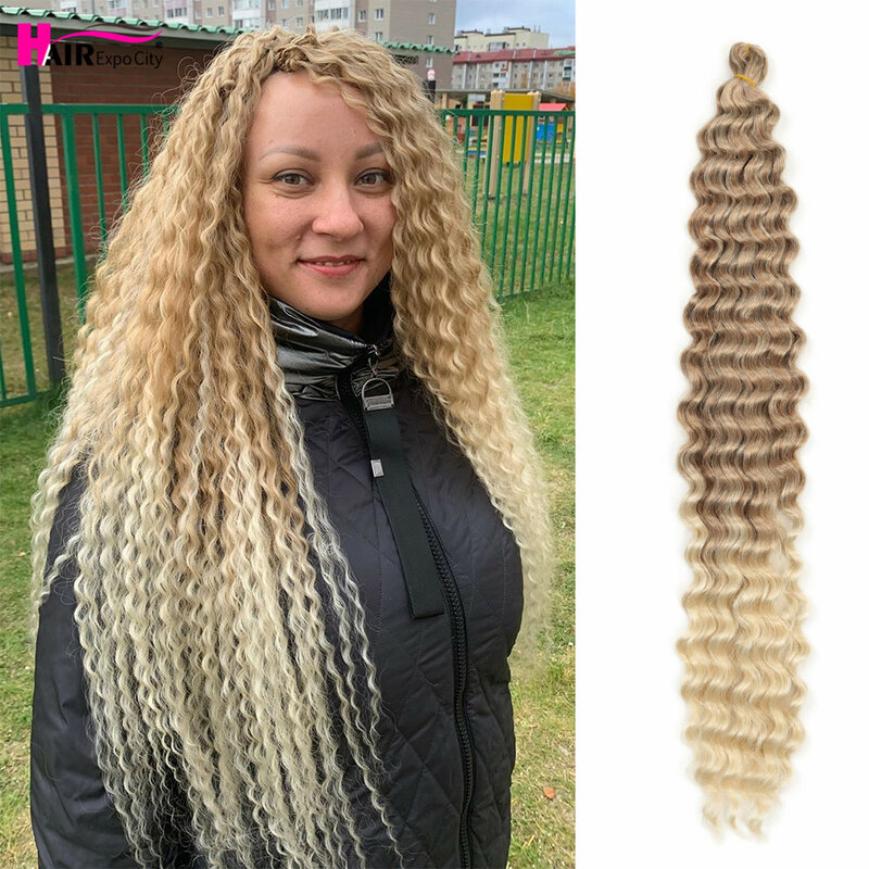 22-28 Inch Freetress Diepe Twist Gehaakte Haar Natuurlijke Synthetische Vlechten Haar Ombre Gehaakte Vlechten Hair Extensions Haar Expo stad