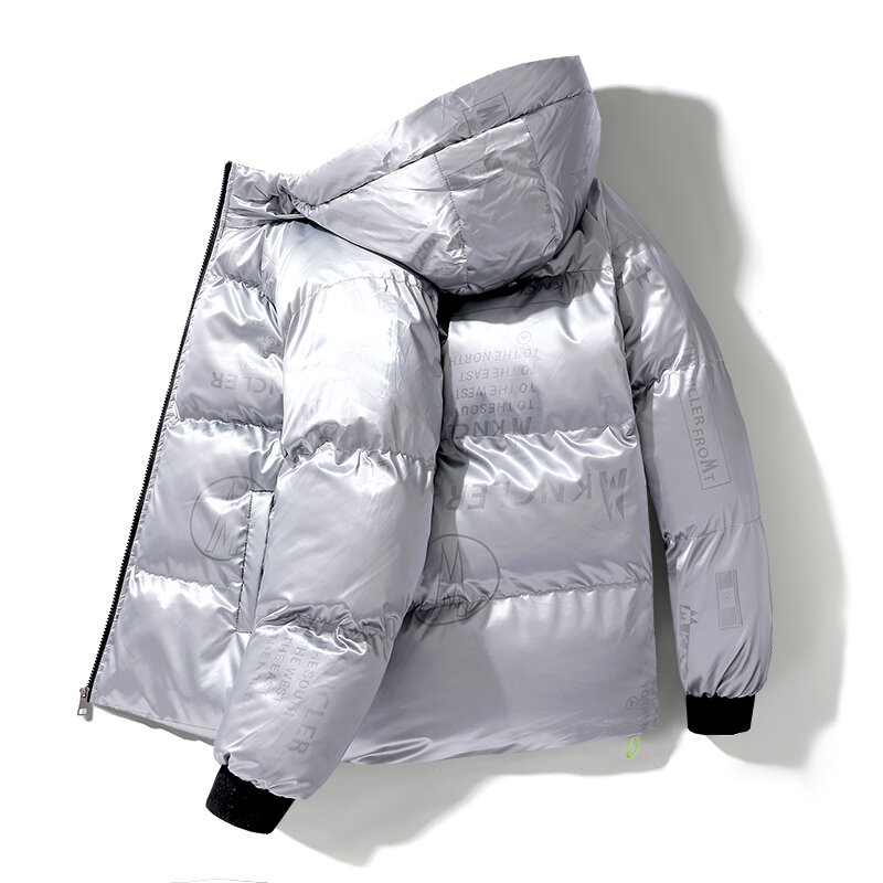 2021 inverno jaquetas masculinas moda brilhante algodão quente parkas para baixo hoodies casacos casuais outdwear jaquetas térmicas dos homens roupas