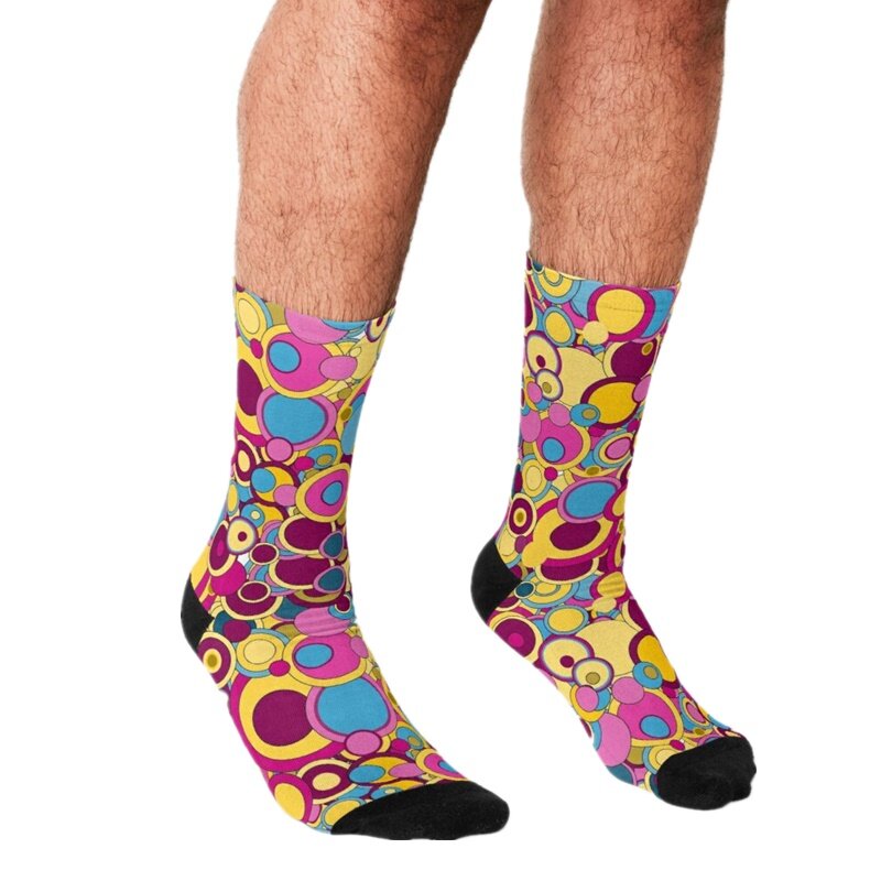 Забавные мужские носки, счастливые мужские носки в стиле хип-хоп с рисунком в виде зрительных символов, милые мужские сумасшедшие носки в уличном стиле для мальчиков
