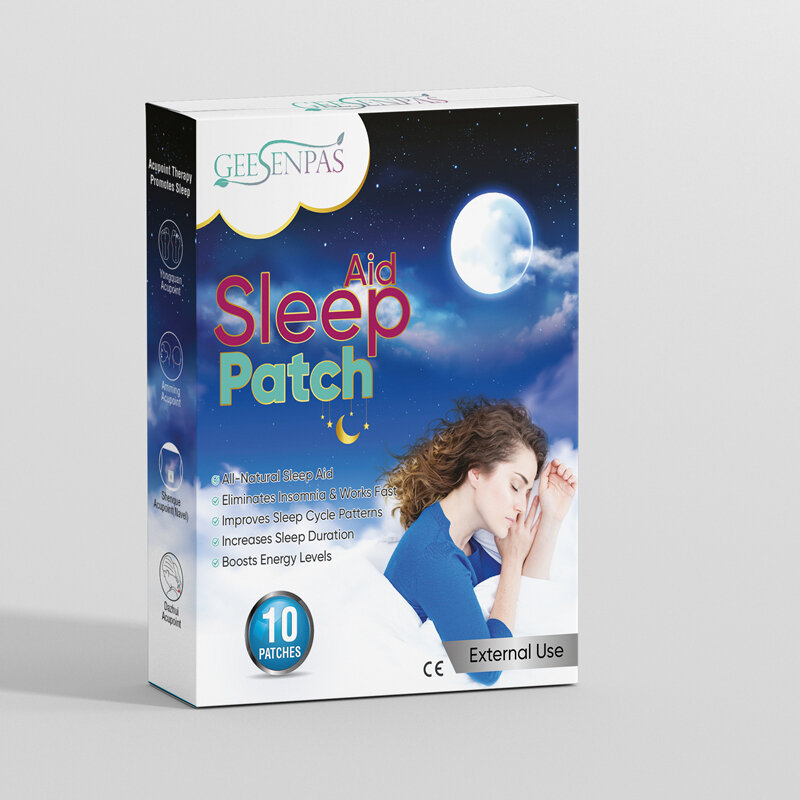 10 sztuk/pudło poprawić spania łatka złagodzić ból głowy stres lęk spowodowane objawy bezsenności chiński ziołowy Plaster opatrunkowy