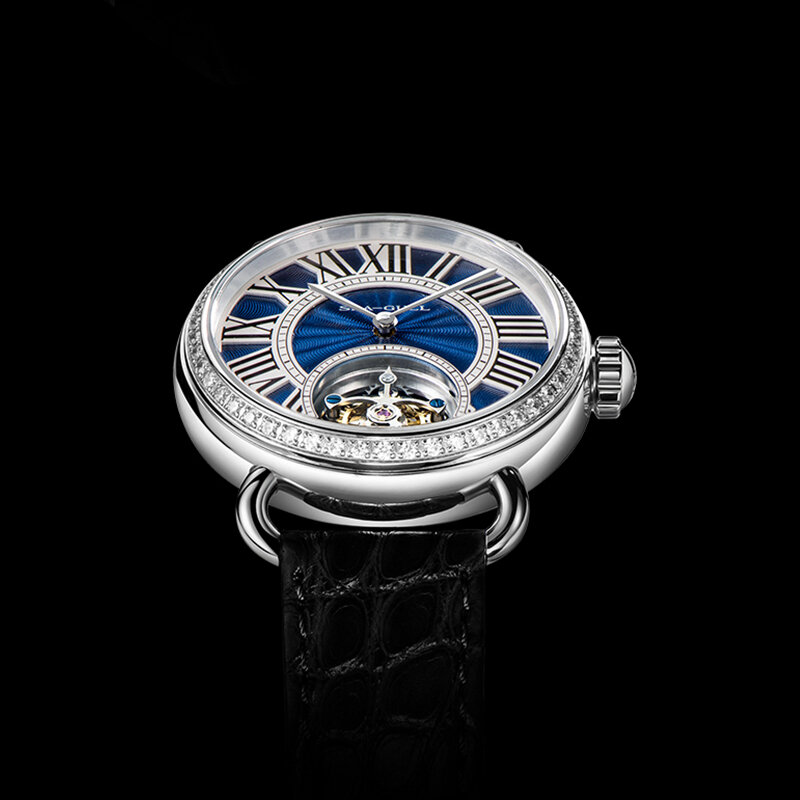 Seagull Reloj Mecánico tourbillon para mujer, reloj mecánico hueco manual tourbillon, reloj chino de alta gama 718,91.6034 L