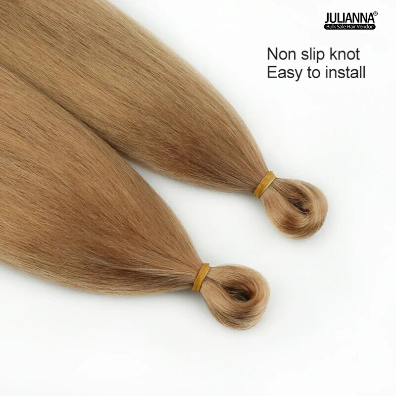 Extensiones de Cabello sintético Jumbo con extremos ondulados Yaki, cabello trenzado preestirado, 24 pulgadas de largo, trenza fácil de ganchillo