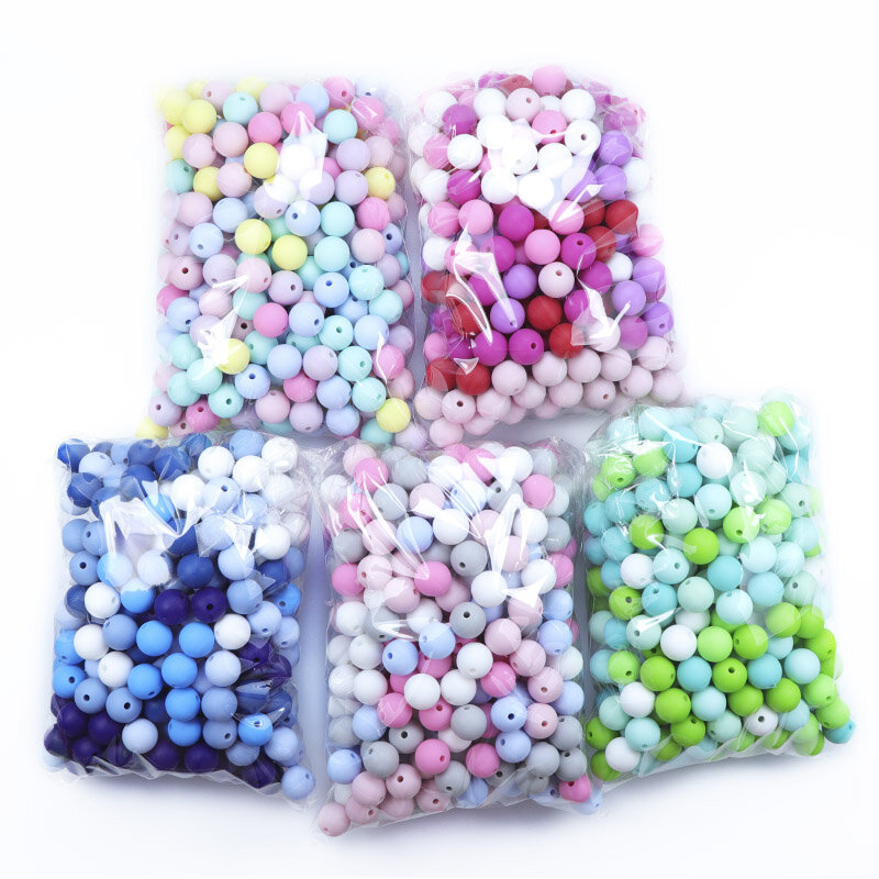 Joepada 50Pcs 12mm Round Silicone Beads BPA Free Baby Teethers Bead For Jewelry Making Products Food Grade Teething Necklace