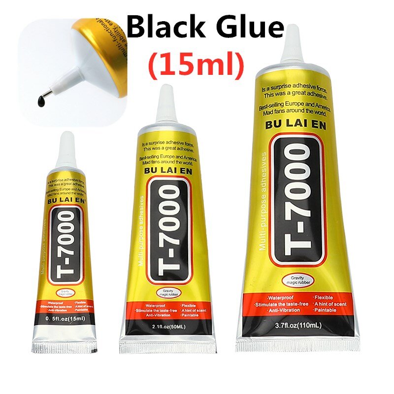 T7000 15ml Glues Multipurpose Adhesives Super Glues  Black Liquid Epoxy Glues For DIY Crafts Glass Phone Case Metal Fabric