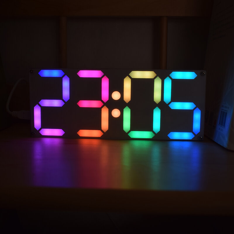DIY duży RGB Rainbow kolorowy cyfrowy w kształcie tuby DS3231 zegar zestaw elektroniczny