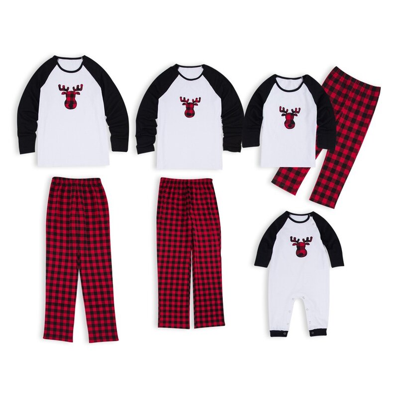 2020 Autumn Winter New Pyjamas Set Cartoon Stamp Home Parent-Child Pack Christmas Pajamas Sleepwear Women Set