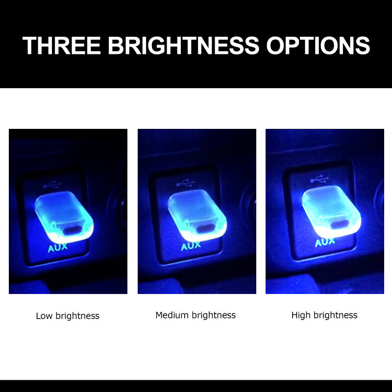5V Car LED Atmosphere Light Touch Sound Control Decorative Light USB Magic Stage Effect Light Cigarette Lighter
