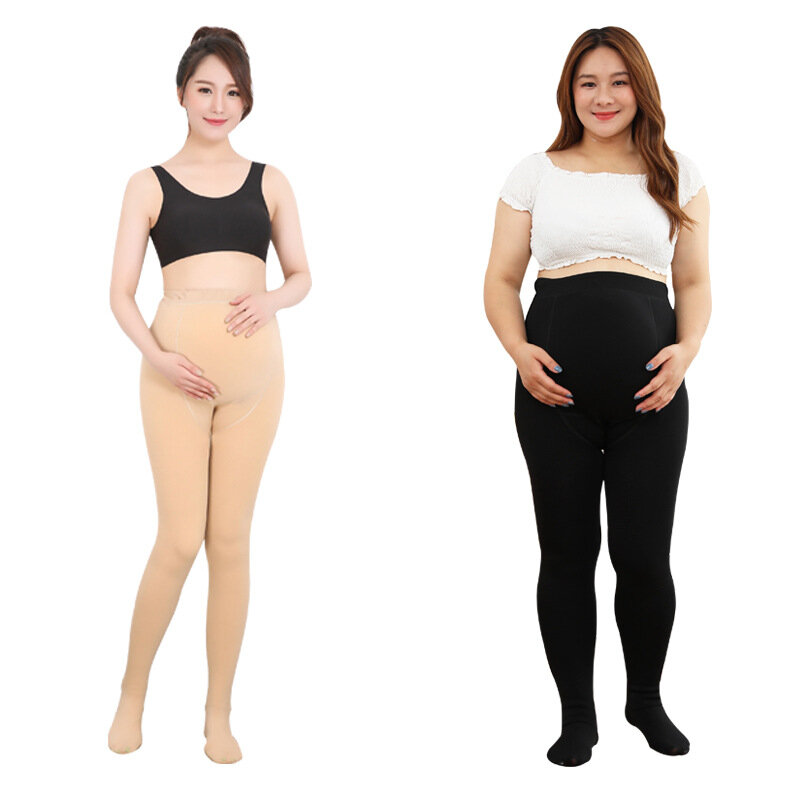 Roupa para grávidas leggings de maternidade outono e inverno wear mais tamanho leggings roupas para grávidas espessamento algodão calças meias
