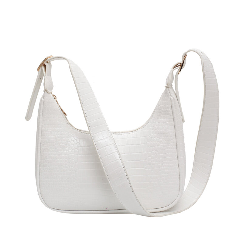 Small PU Leather Crossbody Bags For Women 2020 Simple Moon Shoulder Handbags Female Travel Stone Pattern Cross Body Bag