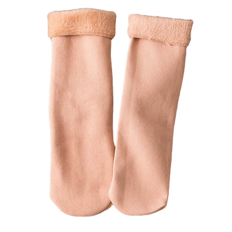 สูงถุงเท้าฤดูใบไม้ร่วงฤดูหนาวเลียนแบบไนลอนถุงเท้าความร้อน All-Match หนาชั้นถุงเท้า Anti-Pilling หิมะถุ...