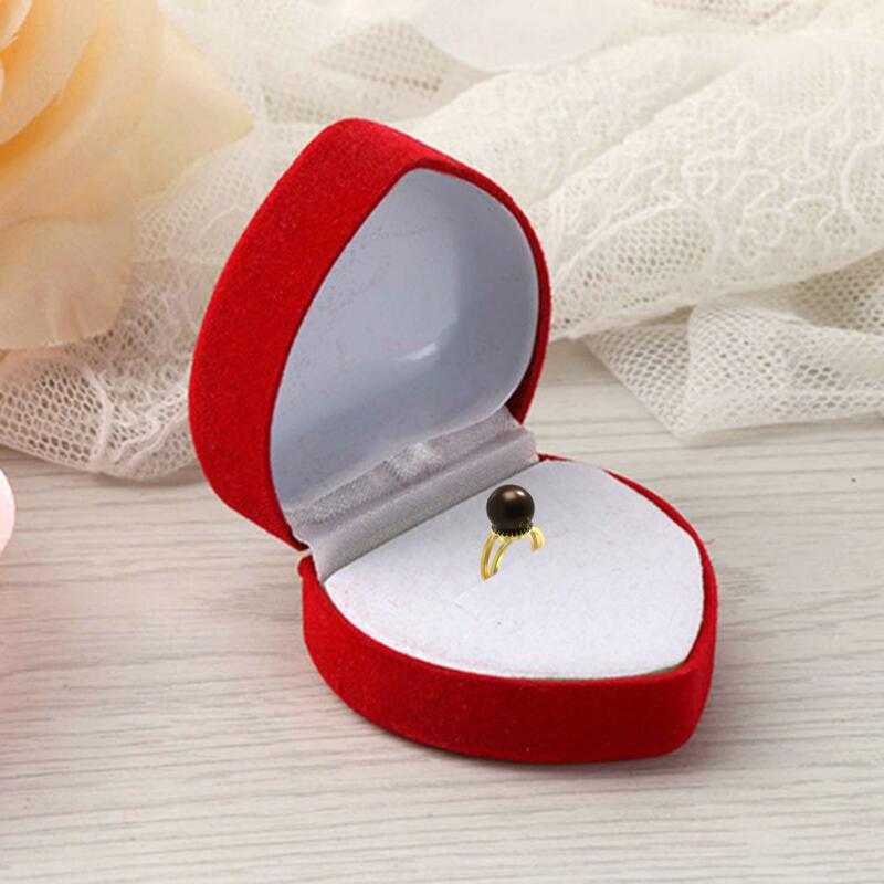 Kotak penyimpanan cincin indah, penyusun perhiasan bentuk hati untuk pertunangan