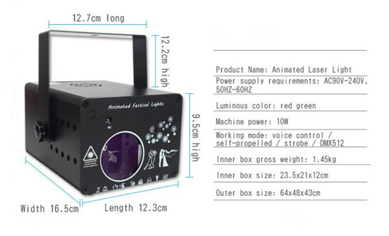โปรเจคเตอร์3D เลเซอร์โปรเจคเตอร์แสง RGB สีสันสดใส DMX 512เครื่องสแกนเนอร์โปรเจคเตอร์ปาร์ตี้คริสต์มาสดีเจไฟแสดงดิสโก้อุปกรณ์เครื่องดนตรีเต้นรำ