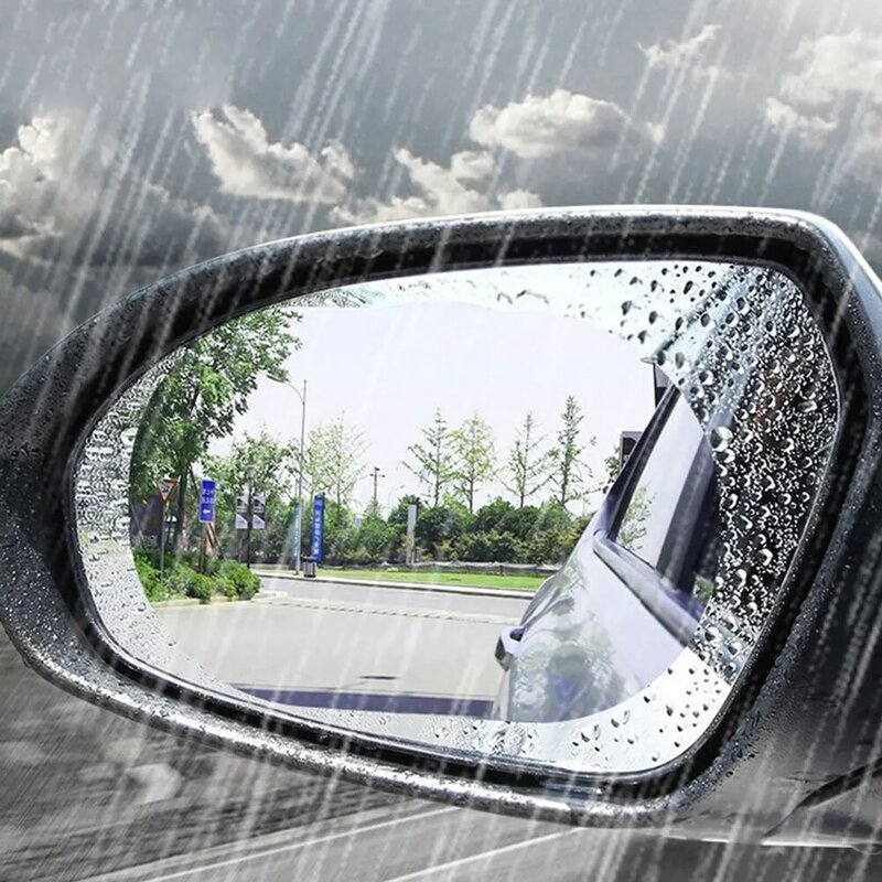 Película protectora para espejo retrovisor de coche, accesorios impermeables, antiniebla, antideslumbrante, transparente, 2 uds.