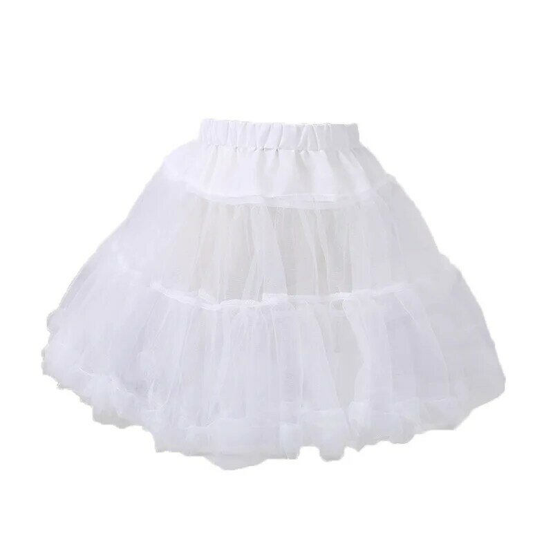 Branco vestido de baile curto petticoat lolita cosplay vestido curto petticoat ballet tule tutu saia rockabilly crinoline