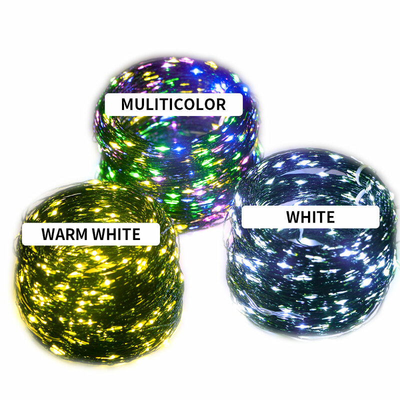 100M LED String Lights Fairy Green Wire Outdoor Christmas Lights Tree Garland For New Year Street Home Party Wedding Decoration