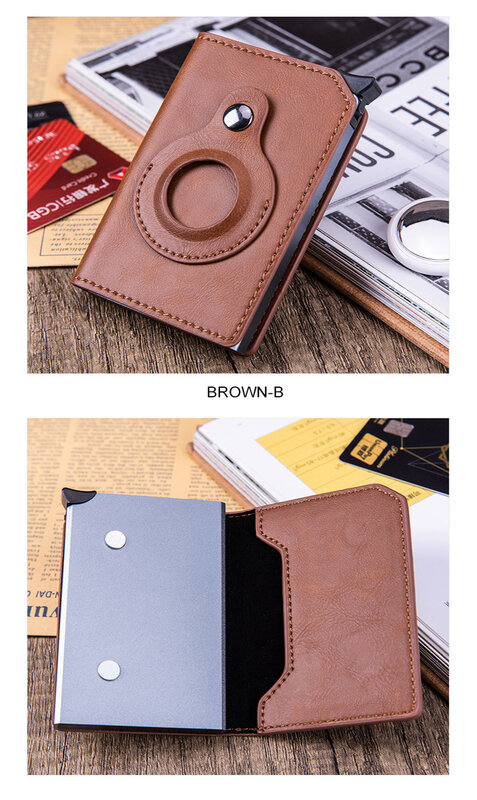 Rfid AirTags Wallet Men Card Holder Money Bags Slim Thin Trifold Leather Wallet For Air Tag Small Male Purses  with Money Clips