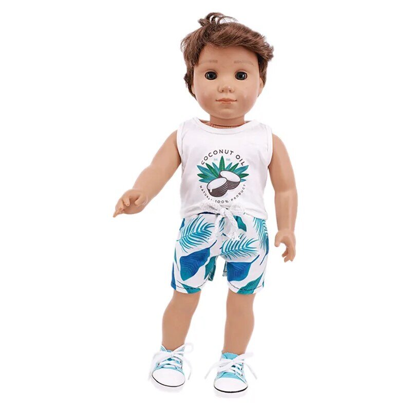 Handgemaakte Zomer Pak, panty Voor 18 Inch Amerikaanse Pop Accessoire Jongen Speelgoed 43 Cm Geboren Baby Kleding Pop Accessoires Onze Generatie