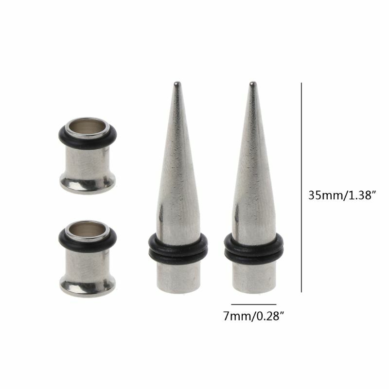 Calibre 7mm par de fitas de aço 316l e túneis, kit de alongamento de ouvido