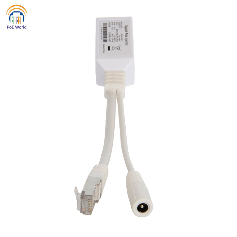 Top 2 buah pengiriman gratis Gigabit PoE Injector 12 v-56 V kabel konektor input poe splitter/injektor poe untuk MikroTik Mode B operasi