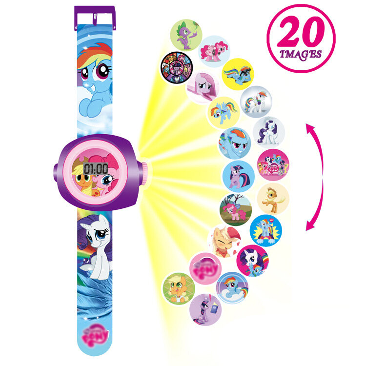 Reloj con 19 patrones de dibujos animados para niños, relojes con proyección 3D, relojes digitales LED brillantes para niños y niñas, regalos de navidad