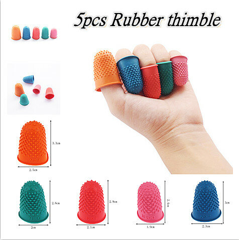 2022 5Pcs guanti protettivi riutilizzabili a più colori per la protezione delle dita accessori per il cucito in gomma antiscivolo strumento per unghie