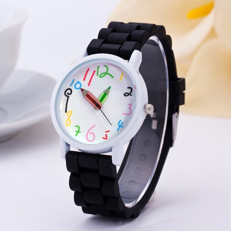 Cute Cartoon dzieci Kid Wrist Watch okrągła tarcza silikonowy pasek cyfrowy zegarek moda wskaźnik kwarcowy chłopiec dziewczyna zegarek studencki