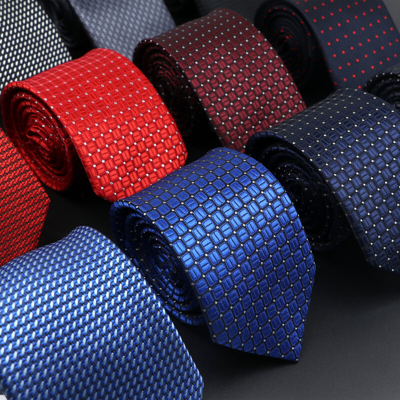 Cravate Jacquard pour homme, 7cm, couleur unie, col rayé, motif Floral, accessoires, usage quotidien, cadeau de mariage