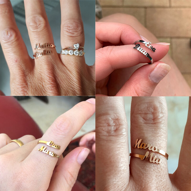 Letdiffery personalizowana nazwa data pierścionki ze stali nierdzewnej serce korona dostosowane pierścień dla pary kobiet DIY biżuteria świąteczne prezenty