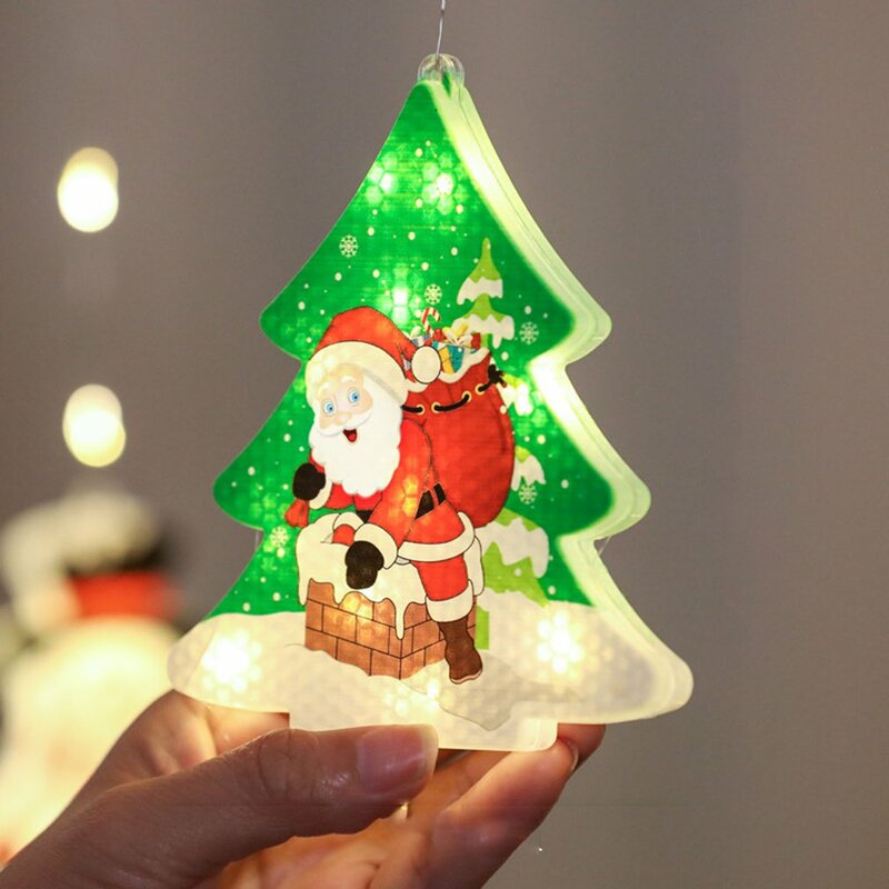 เครื่องประดับคริสต์มาส PVC แขวนจี้ไฟ LED ซานตาคลอสตกแต่งคริสต์มาสสำหรับ Home Tree Decor เด็กของขวัญอุ่นสีขาว