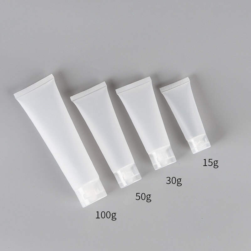 Frasco de plástico fosco para viagem, 5 peças 15ml - 100ml frasco vazio recarregável para cosméticos creme batom loção xampu