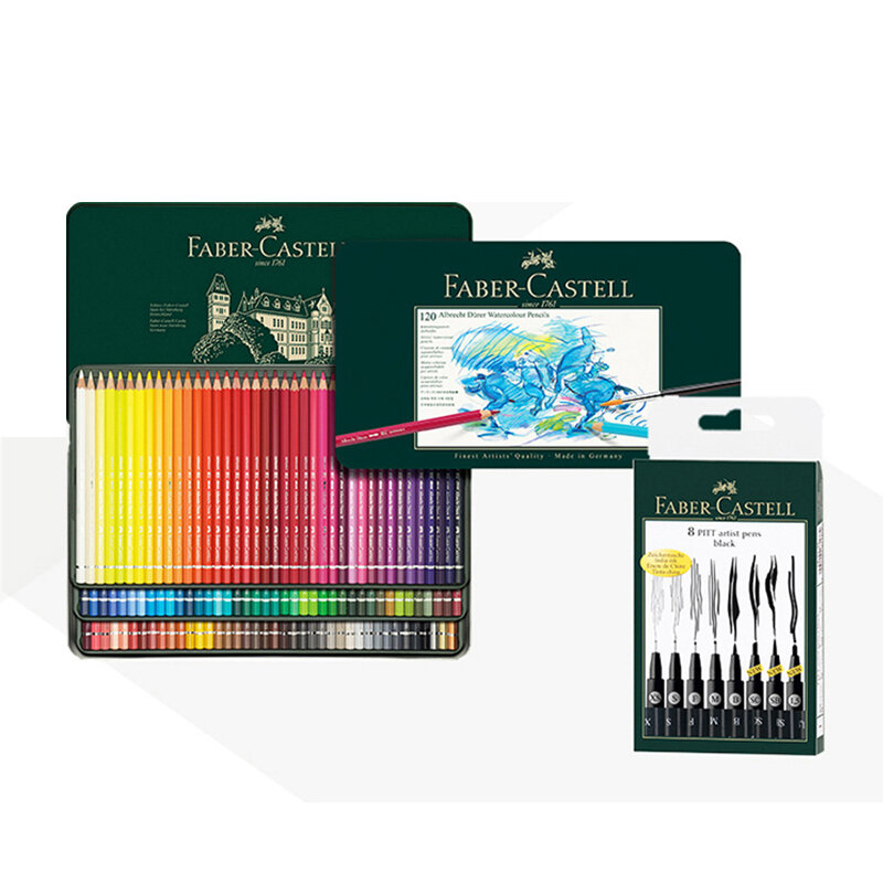 Faber castel lápis de cor profissional, lápis de cor policromâmicos/albreberta duger oleoso/aquarela/solúvel em água 60/120 cores