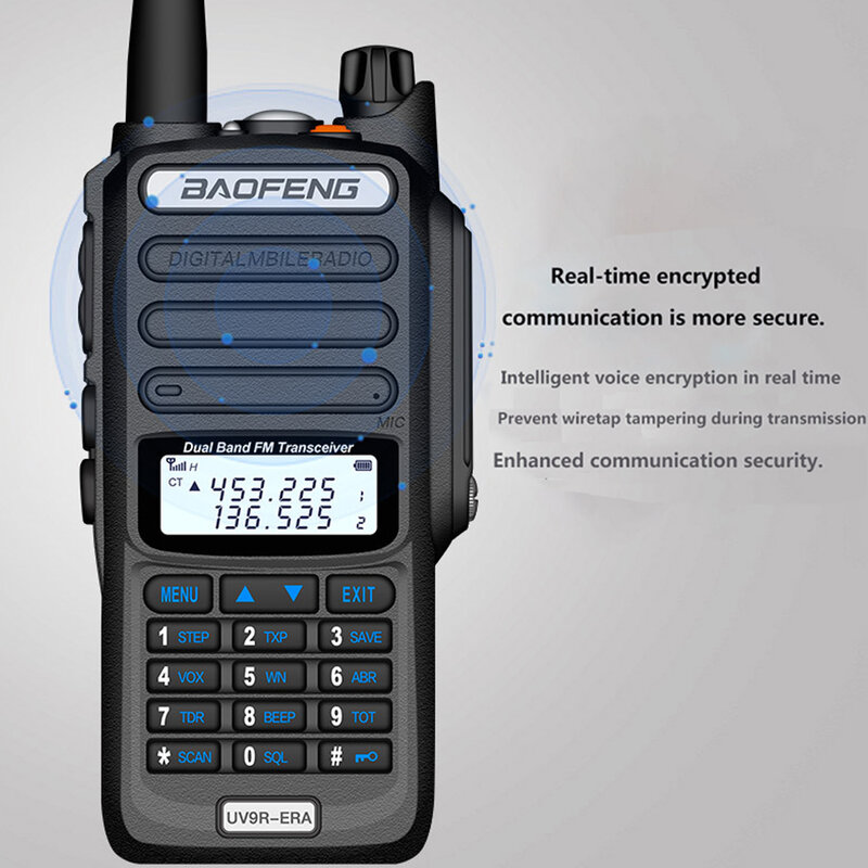 De Baofeng nuevo walkie-talkie de larga distancia 25km Baofeng uv-9r ERA plus cb ham radio transceptor HF UHF, VHF radio IP68 impermeable