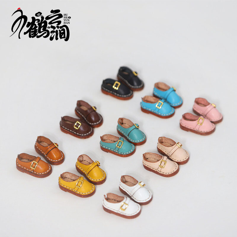 Mini Leather Shoes 1/6 1/8 Blyths Ob22 Ob24 Doll Shoes Toy Accessories 3.0 * 1.8cm