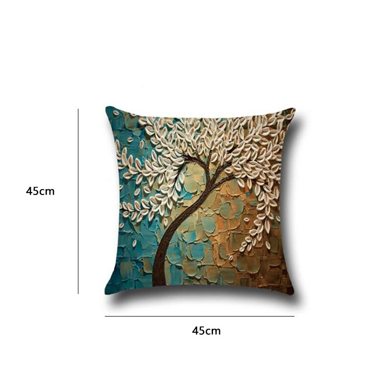 45*45cm Cotton Linen Pillowcase Floral Print Pillow Cover Living Room Throw Pillow Case Chair Pillowslip Home Textiles