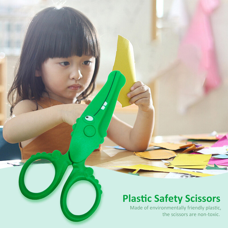 Ciseaux de sécurité pour enfants en bas âge, bricolage Photo plastique étudiant ciseaux de coupe de papier pour enfants, bricolage Art positif