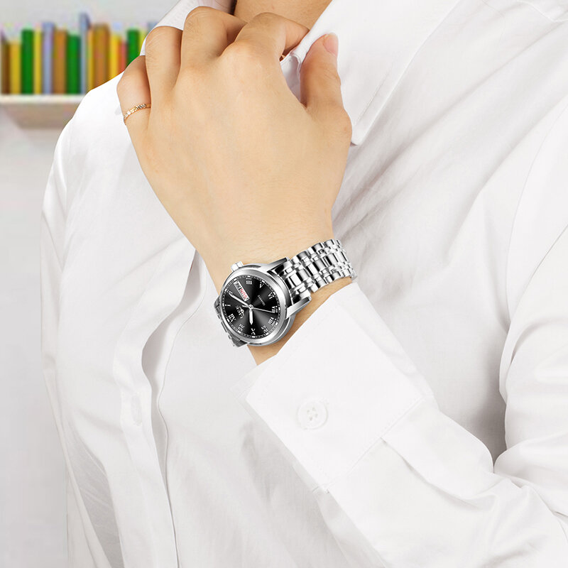 LIGE nowe luksusowe prosty kwarcowy damskie zegarki najwyższej marki modne w stylu Casual, czarny z tarczą damską wodoodporny zegarek na rękę reloj mujer