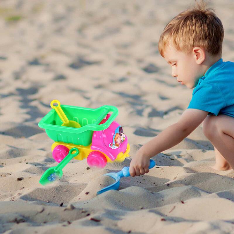 浜のおもちゃのダンプトラック子供の砂のおもちゃのトラックの建設車両おもちゃの浜のおもちゃプレイセットトラック砂シャベルセット屋外ビーチツール
