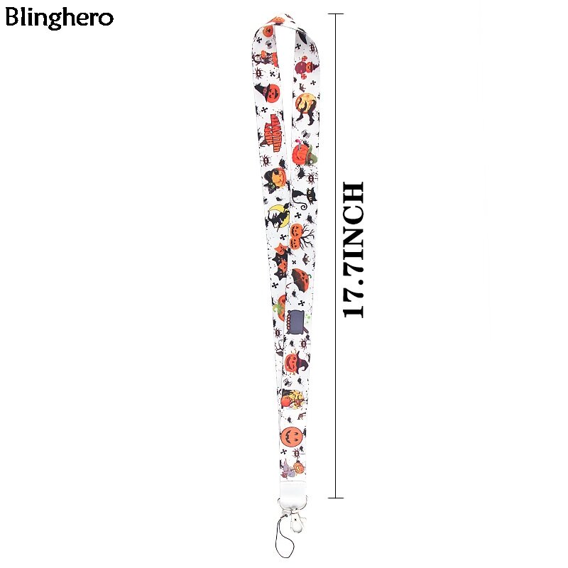 Blinghero, крутой шнурок на Хэллоуин для ключей, телефона, с принтом тыквы, кошки, ремни, ID держатель для карт, Висячие веревки для друзей, BH0343