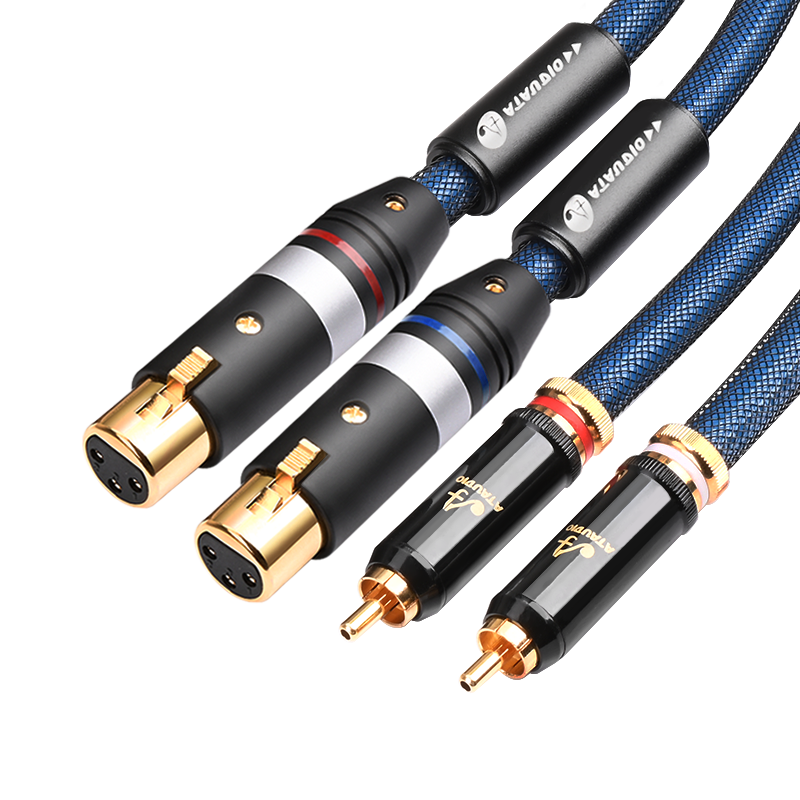 ATAUDIO 1 Pasang HI FI RCA untuk XLR Audio Kabel Laki-laki Ke Perempuan (Male To Male)Stereo Kabel RCA/0.5M 1M 1.5M 2M 3M 5M